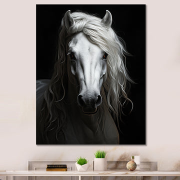 Grey Horse Majestic Monochrome - Horse Home Decor Art